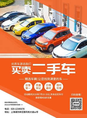 二手車買賣模板圖片在線制作，助力二手車市場服務升級